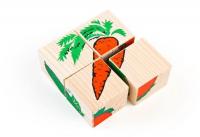 Кубики деревянные «Овощи»