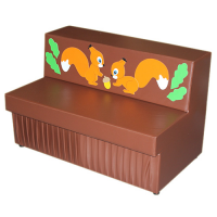 Диван прямая секция с аппликацией на опоре