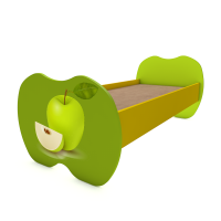 Кровать детская одноярусная "Яблочко" 1432х632х600 мм (УФ-печать)