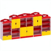 Стенка для пособий и игрушек (3040х1600х420)